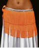 Hüfttuch für den orientalischen Tanz in Orange mit Fransen