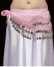 Light pink belly dance belt with silver coins