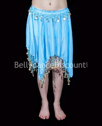 Light blue belly dance short skirt