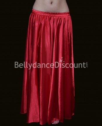 Jupe satin rouge de danse orientale