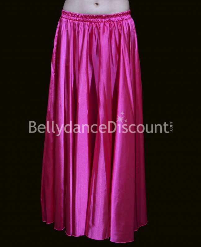 Fuchsia belly dance satin skirt