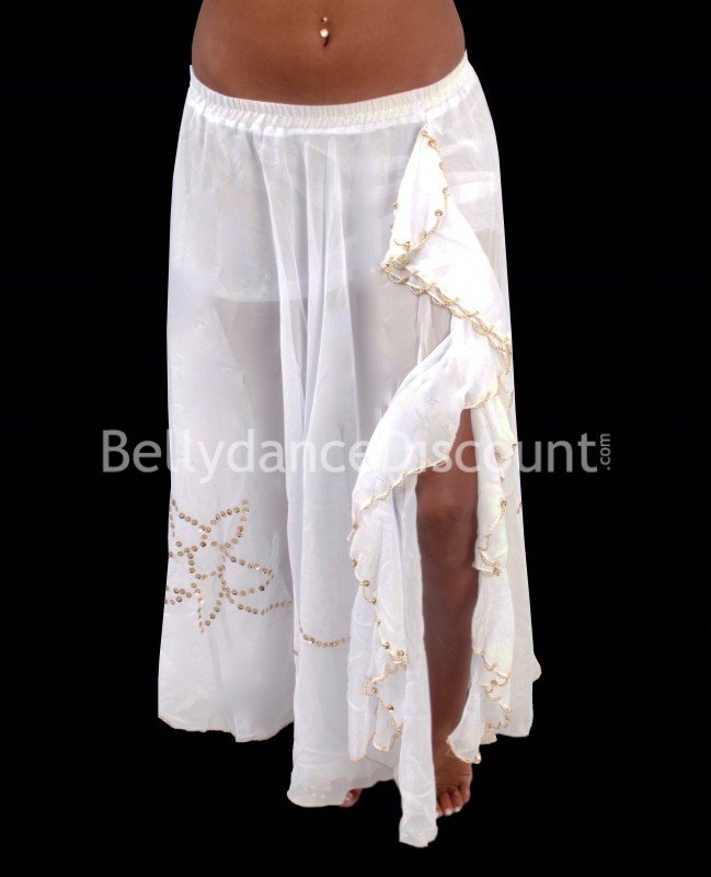 White Bellydance slit skirt