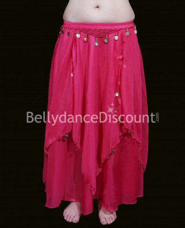 Fuchsia belly dance skirt with lining