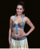 Set BH + Gürtel für den orientalischen Tanz in Hellblau und Gold