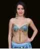 Soutien-gorge de danse orientale bleu ciel et doré