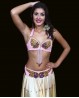 Bellydance bra + belt set light pink and gold