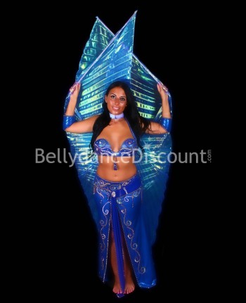 Dark blue transparent belly dance Isis wings