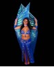 Ailes d'Isis de danse orientale bleues transparentes