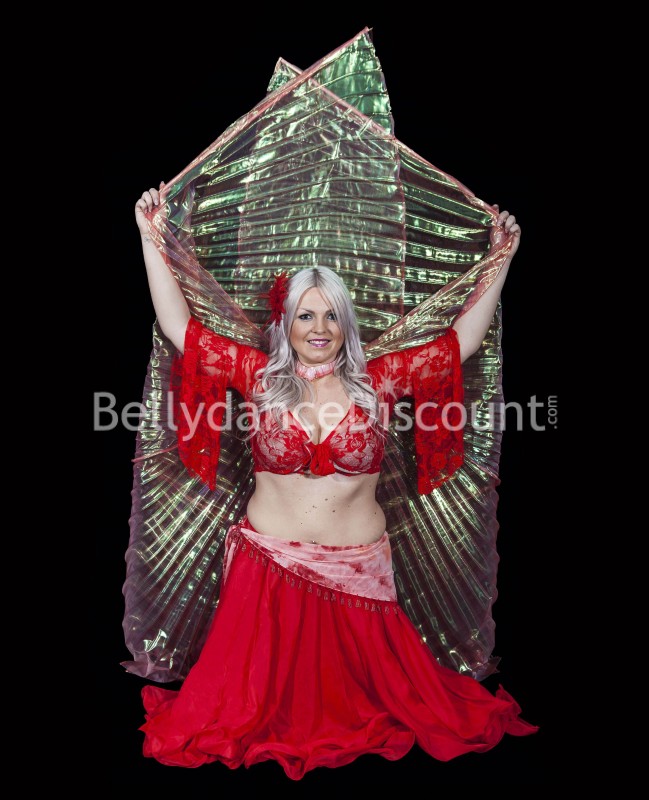 Red transparent belly dance Isis wings