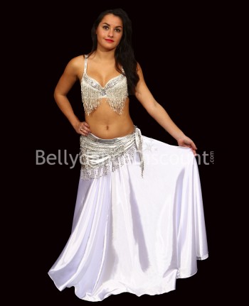 BH für den orientalischen Tanz mit Perlen Silber