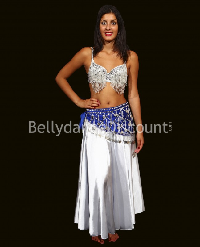 Silver beaded Bellydance bra