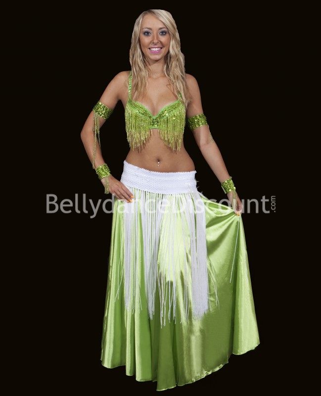 Beaded Bellydance sleeves light green
