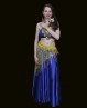 Dark blue belly dance satin skirt