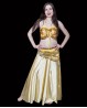 Ceinture de danse orientale velours jaune et or