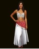 Schal für den orientalischen Tanz aus Samt in Rot und silberne Münzen