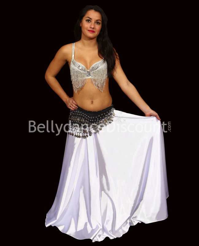Black belly dance belt with silver coins