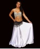 Black belly dance belt with silver coins