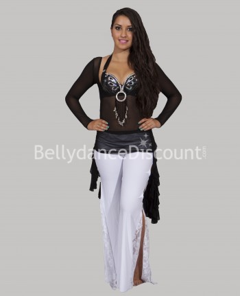 Top de danse transparent noir