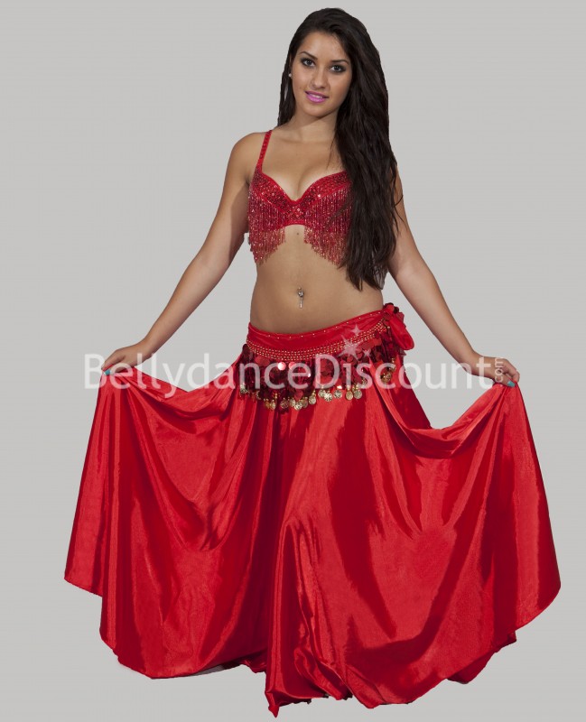 Bellydance belt with coins red