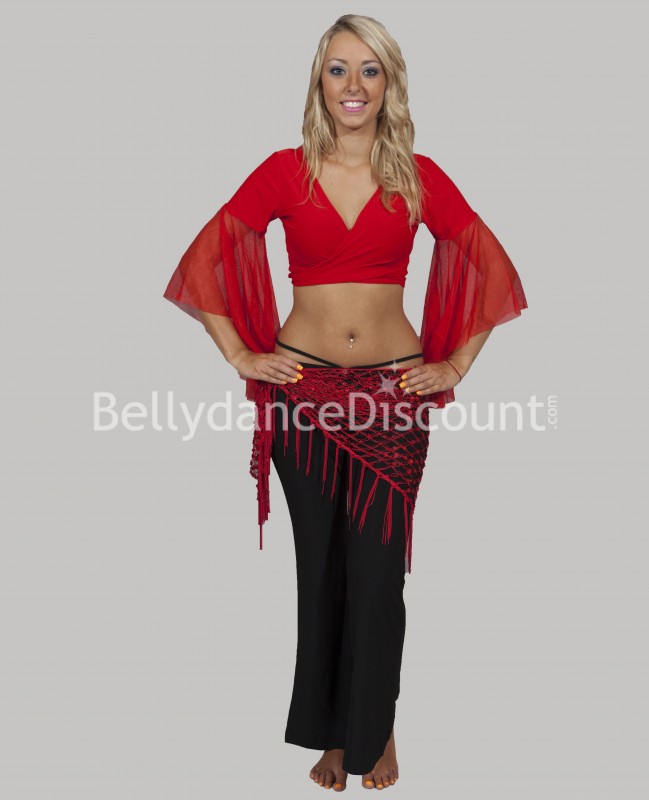 Cintura di danza del ventre retina rossa