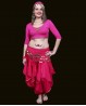 Ceinture de danse orientale fuchsia à sequins or
