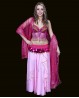 Bellydance belt with coins fuchsia