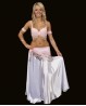 Light pink belly dance belt with silver coins