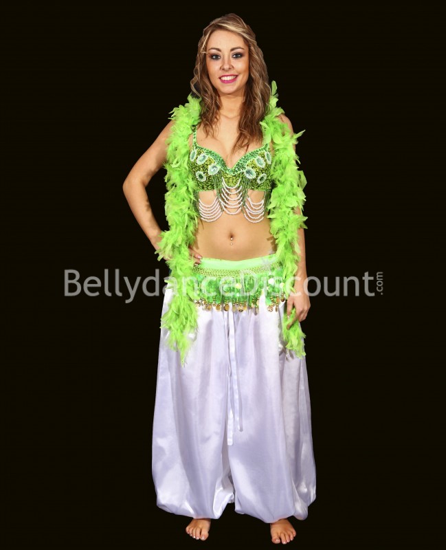Ceinture de danse orientale pastilles vert clair