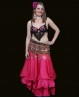 Soutien-gorge de danse orientale noir et fuchsia