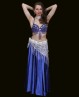 Dark blue belly dance satin skirt