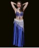 Hüft Tuch für orientalischen Tanz glänzend in Weiß und Silber