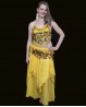 Yellow belly dance skirt with lining