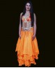 Set soutien-gorge + ceinture de danse orientale "papillon" orange