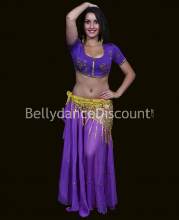 Top court de danse orientale et Bollywood violet