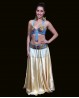 Set BH + Gürtel für den orientalischen Tanz in Hellblau und Gold
