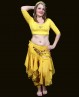 Ceinture de danse orientale jaune à sequins or
