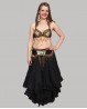 Set BH + Gürtel für den orientalischen Tanz Tribal Schwarz