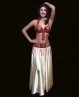 Sujetador + cinturón para danza del vientre rojo y dorado