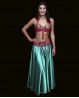 Set reggiseno + cintura di danza del ventre fucsia e oro