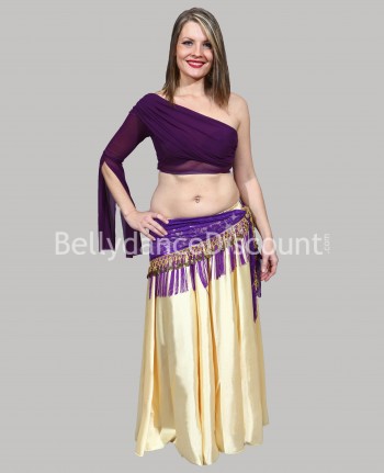 Gonna di danza del ventre raso dorata