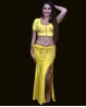 Jupe droite de danse orientale jaune