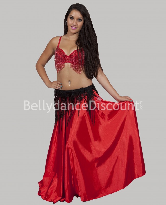BH für den orientalischen Tanz mit Perlen Rot