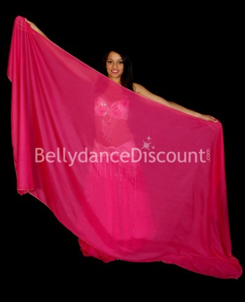 Fuchsia rectangular oriental dance veil 
