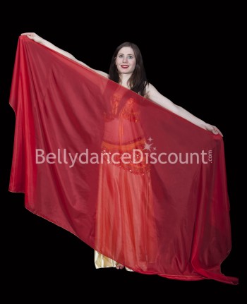 Red rectangular oriental dance veil 