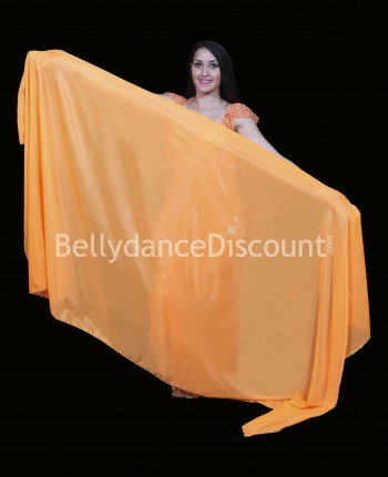 Orange rectangular oriental dance veil 