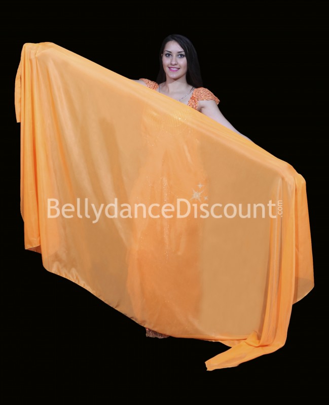 Velo rectangular naranja para danza del vientre 