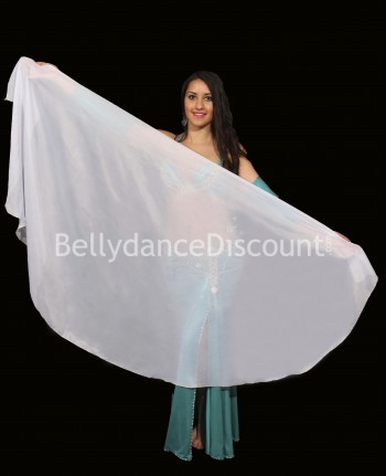 Rounded belly dance veil white