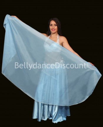 Rounded belly dance veil light blue