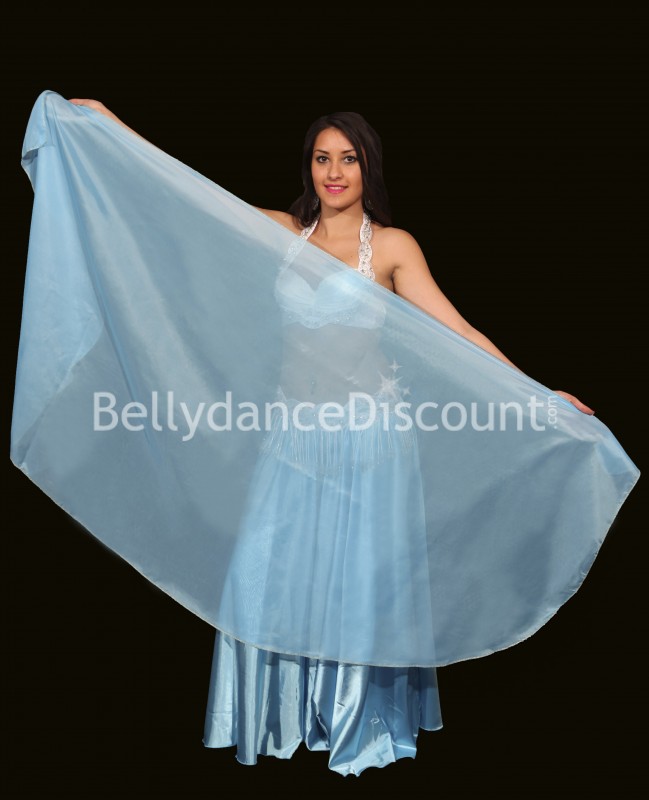 Voile circulaire de danse orientale bleu ciel