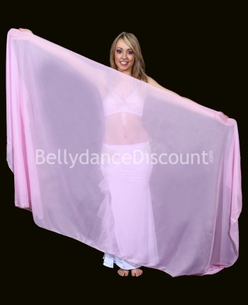Voile rectangulaire de danse orientale rose pâle
